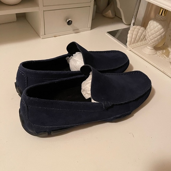 Keneth Cole Reaction, Navy blue suede slippers - Picture 4 of 9